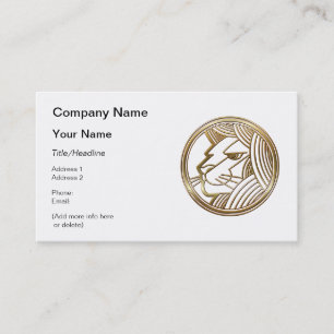 Gold Leo Zodiac Lion Astrology Sign Business Card