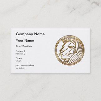 Gold Leo Zodiac Lion Astrology Sign Business Card