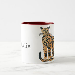 Gold Leopard Cat Two-Tone Coffee Mug