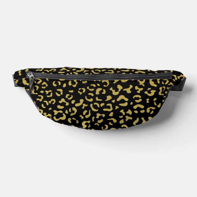 Gold Leopard, Gold Glitter, Leopard Pattern Bum Bags (Lay Down)