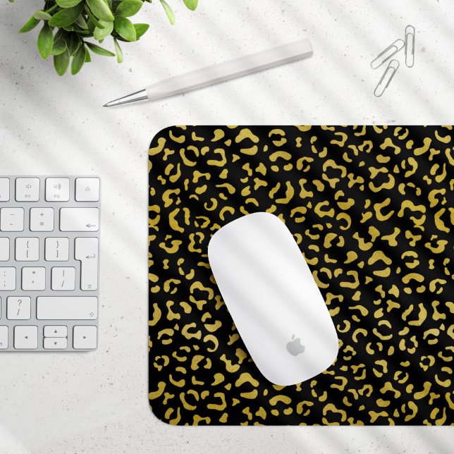 Gold Leopard, Gold Glitter, Leopard Pattern Mouse Mat (Creator Uploaded)