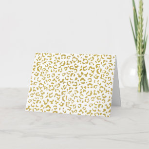 Gold Leopard, Gold Glitter, Leopard Print Card