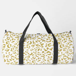 Gold Leopard, Gold Glitter, Leopard Print Duffle Bag