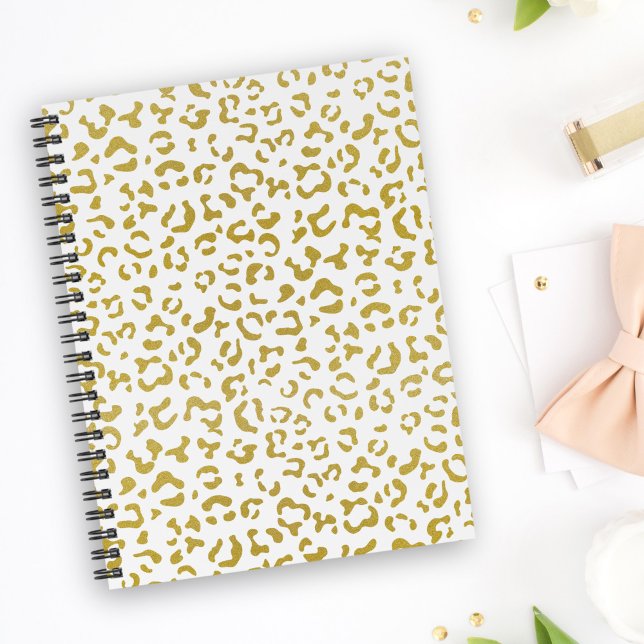 Gold Leopard, Gold Glitter, Leopard Print Notebook (Creator Uploaded)