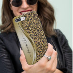 Gold Leopard  Handwritten Name Metal<br><div class="desc">This design is also available on other phone models. Choose Device Type to see other iPhone, Samsung Galaxy or Google cases. Some styles may be changed by selecting Style if that is an option. This design may be personalised in the area provided by changing the photo and/or text. Or it...</div>