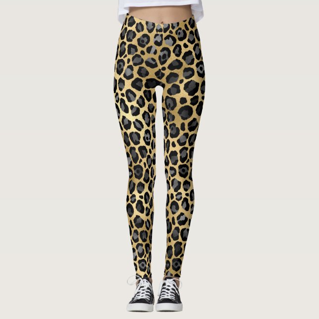 Gold Leopard Leggings (Front)