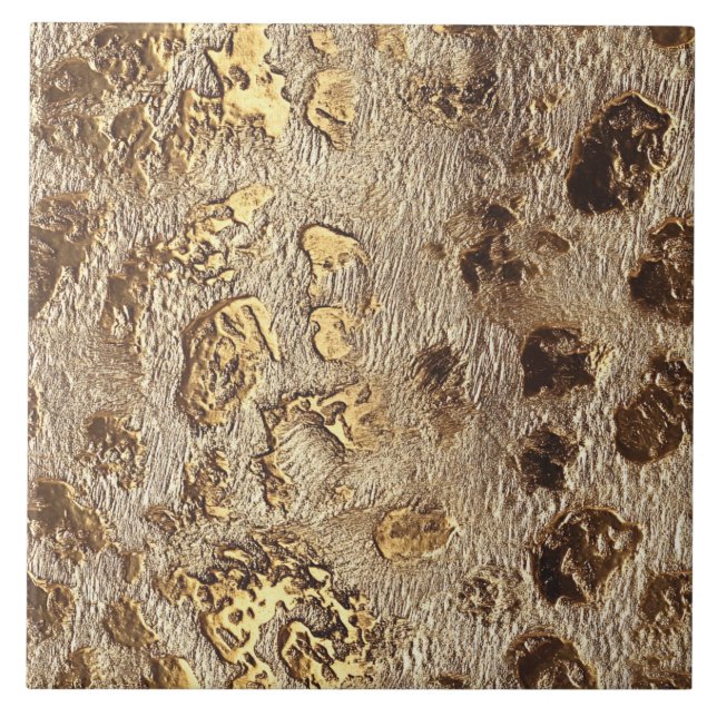 Gold Leopard Metallic Animal Spots Tile (Front)