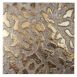 Gold Leopard Metallic Animal Spots Tile