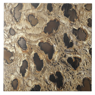 Gold Leopard Metallic Animal Spots Tile