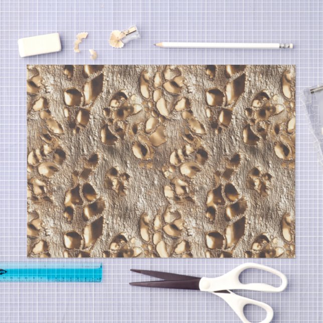 Gold Leopard Metallic Spots Tissue Paper (Craft)