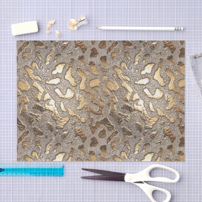 Gold Leopard Metallic Spots Tissue Paper (Craft)
