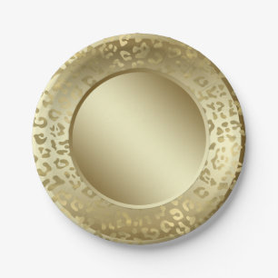 Gold Leopard Paper Plate