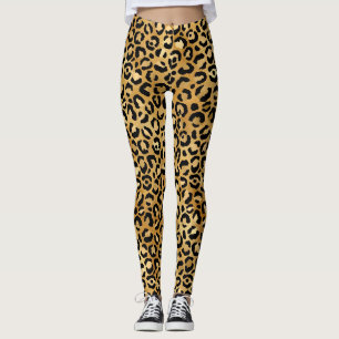  Gold Leopard Pattern Leggings