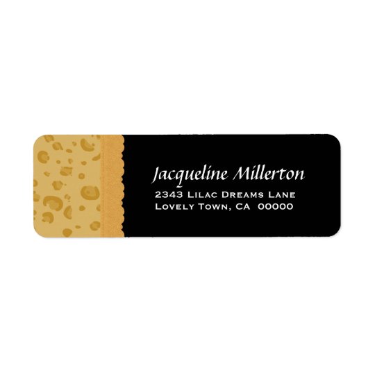 Gold Leopard Print and Lace Birthday Collection Return Address Label