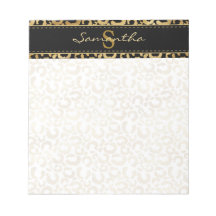 Gold leopard print custom notepad