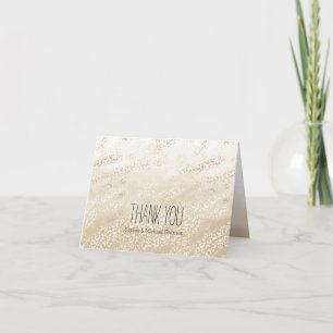 Gold Leopard Print Khaki Cream Beige Thank You Card