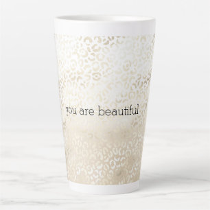 Gold Leopard Print Khaki Cream Beige Watercolor Latte Mug