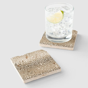 Gold Leopard Print Ombre       Stone Coaster