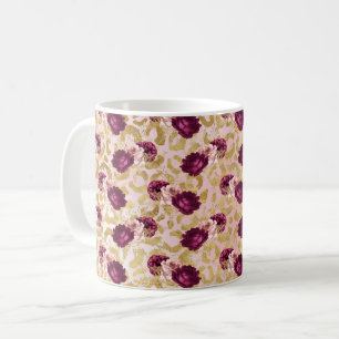 Gold Leopard Print Pink Roses Florals   Coffee Mug