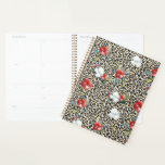 Gold Leopard Print Red White Floral Planner<br><div class="desc">Gold Leopard Print Red White Floral</div>