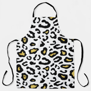 Gold leopard print, seamless pattern. apron