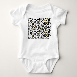 Gold leopard print, seamless pattern. baby bodysuit