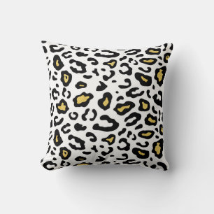 Gold leopard print, seamless pattern. cushion