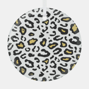 Gold leopard print, seamless pattern. glass tree decoration