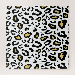 Gold leopard print, seamless pattern. jigsaw puzzle