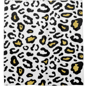 Gold leopard print, seamless pattern. shower curtain