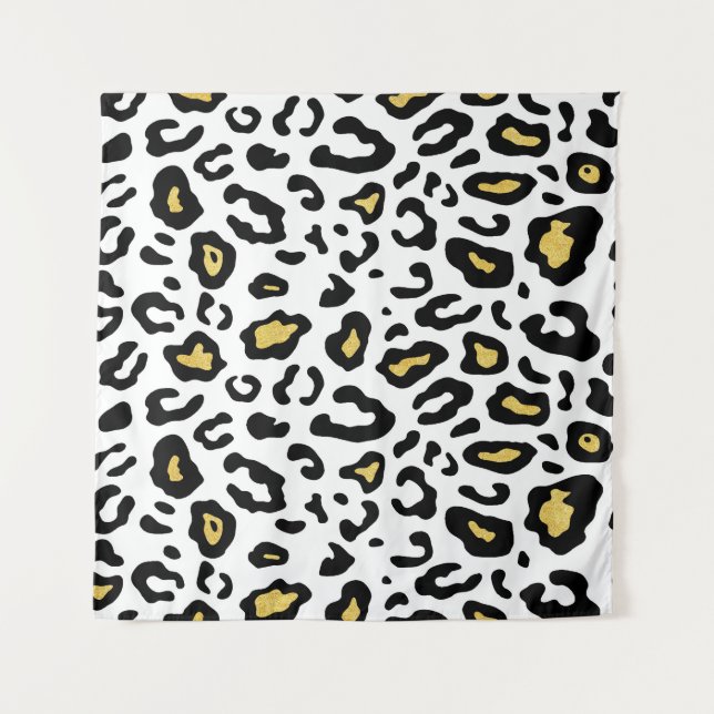Gold leopard print, seamless pattern. tapestry (Front)