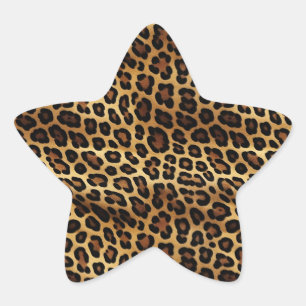 Gold Leopard Print Star Sticker