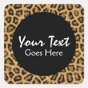 Gold Leopard Print Trendy Fur Pattern Wild Animal Square Sticker