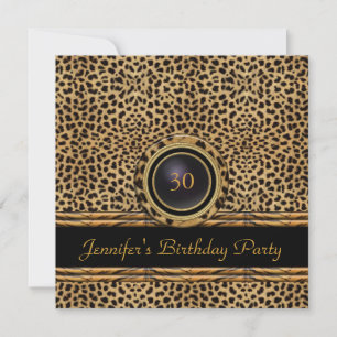 Gold Leopard Rattan Invite 30th Birthday Party
