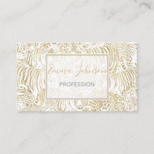 Gold Leopard Tiger Animals Business Card