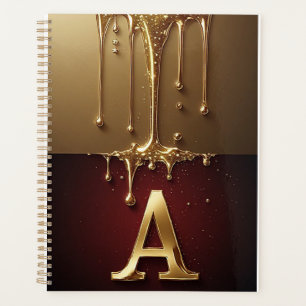 Gold Letter A Monogram With Dripping Metall Planner