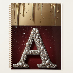 Gold Letter A Monogram With Dripping Metall Planner