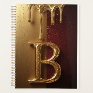 Gold Letter B Monogram With Dripping Metall Planner