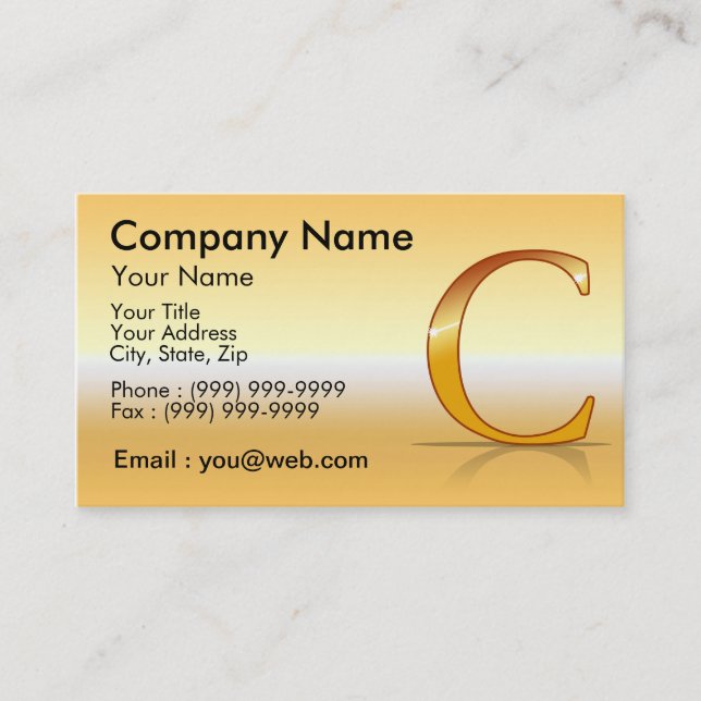 gold letter “C " Business Card (Front)