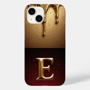 Gold Letter E Monogram With Dripping Metall Case-Mate iPhone 14 Case
