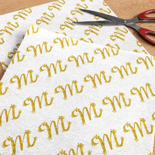 Gold Letter M Monogram Tissue Paper