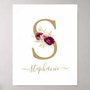 Gold Letter 'S' Nursery Name Wall Art