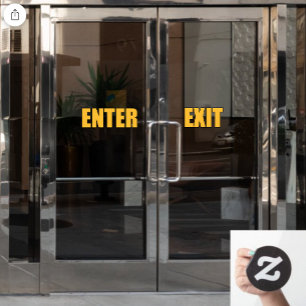 Gold Lettering Enter Exit Shop Business Door Window Cling
