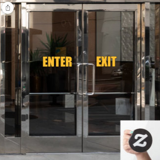 Gold Lettering Enter Exit Shop Business Door Window Cling