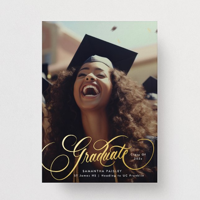 Gold Lettering Graduation Photo Graduate PARTY (Creator Uploaded)
