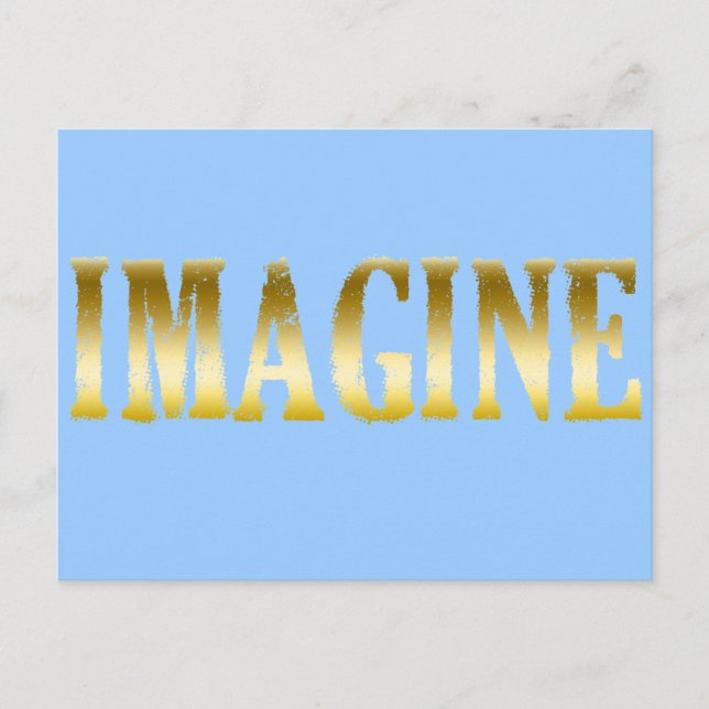 Gold Letters Imagine on T-shirts, Mugs, Gifts Postcard (Front)