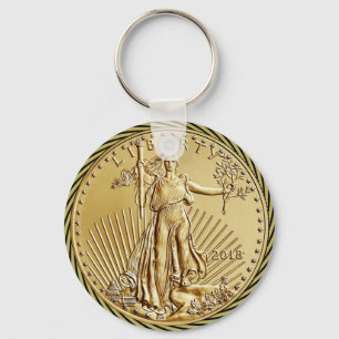 GOLD  LIBERTY COIN KEY RING