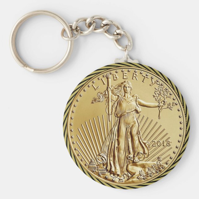 GOLD  LIBERTY COIN KEY RING (Front)