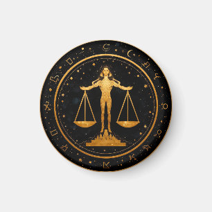 Gold Libra Zodiac Scales Magnet