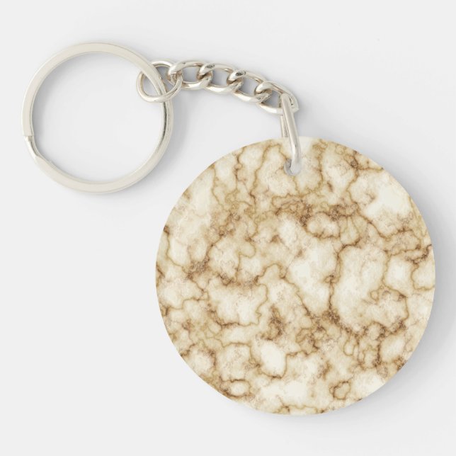 Gold light black marble texture key ring (Front)